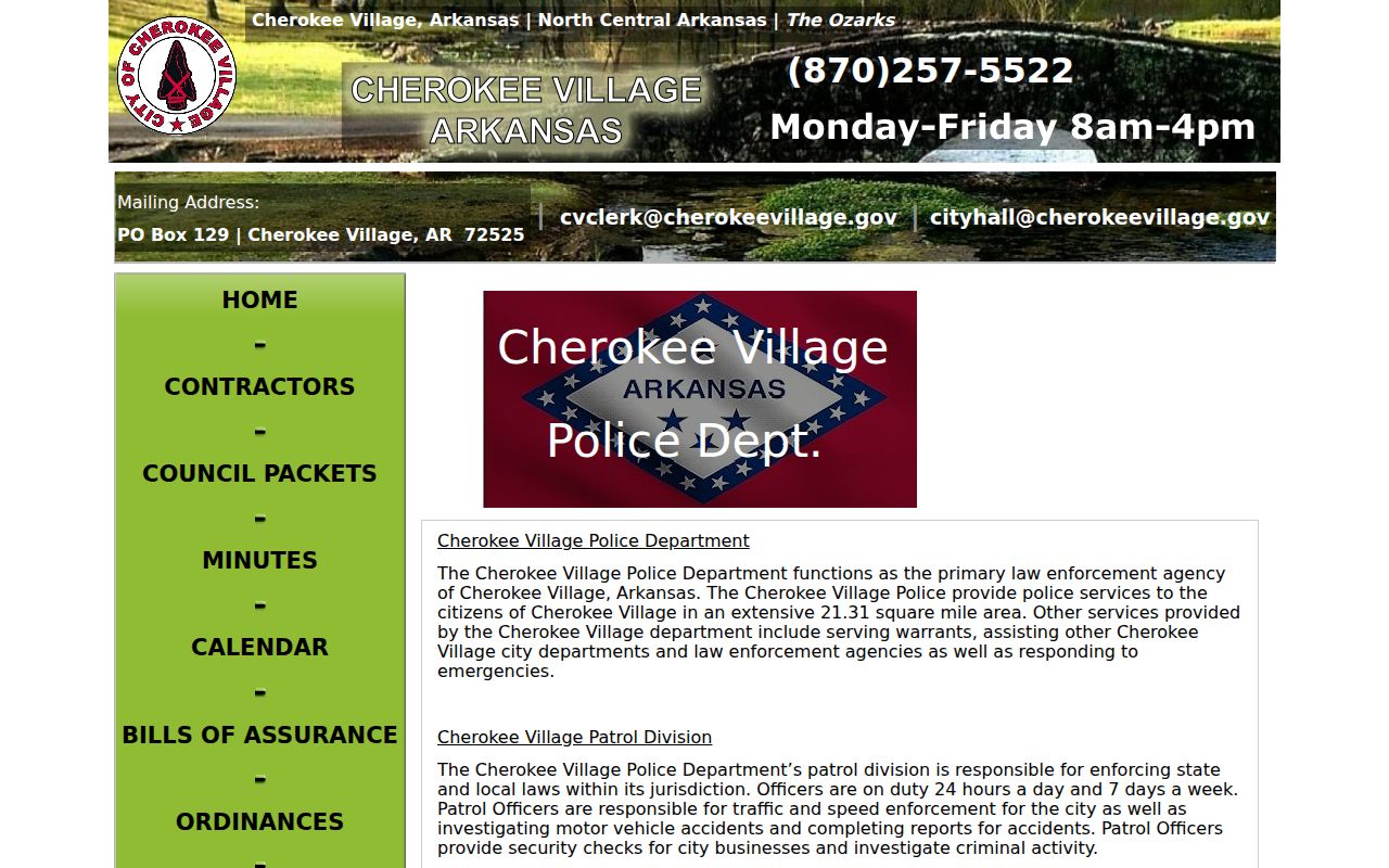 Fulton County municipal court warrant service through Cherokee Village Police